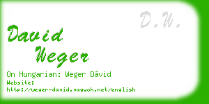 david weger business card